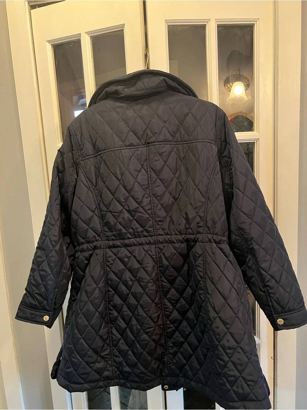 Michael Kors Quilted Navy Puffer Coat with Gold Hardware Plus Size 2X-NWOT